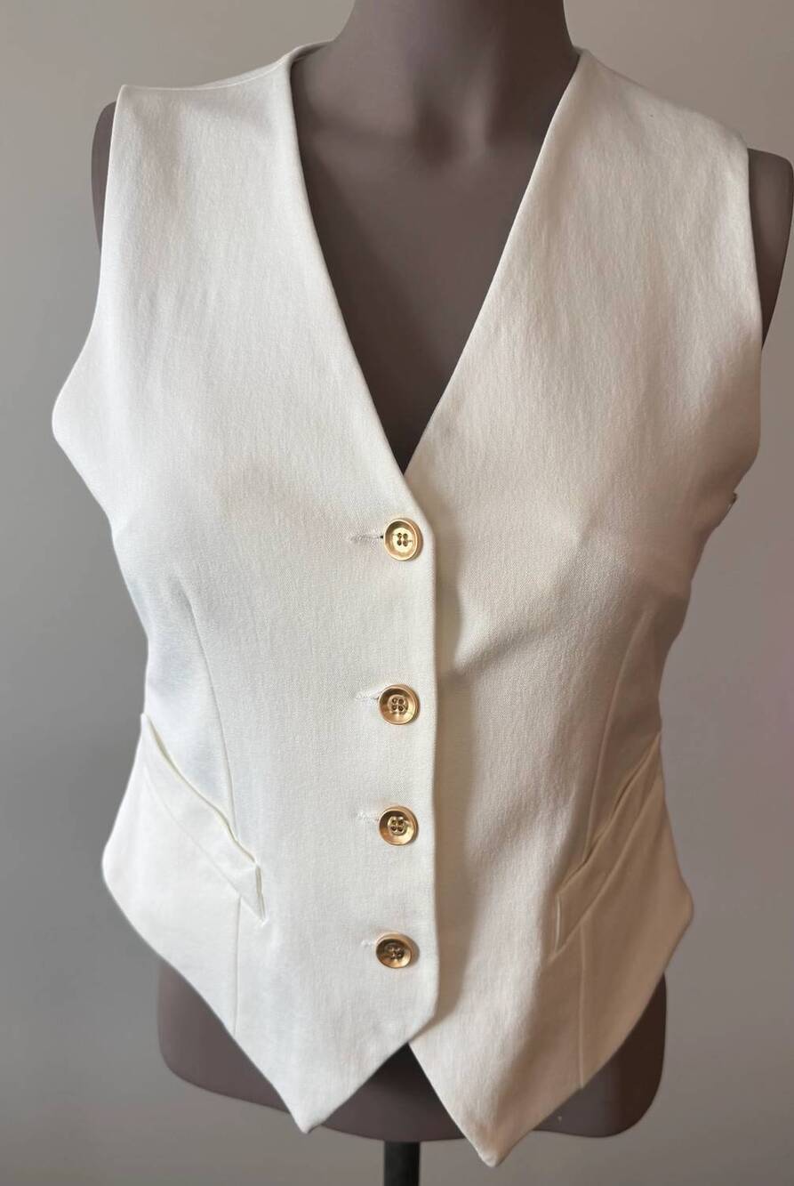 NEW FIFTEEN TWENTY women's charlie vest in off white